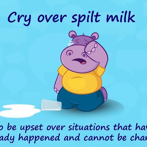 معنی cry over spilt milk و کاربرد آن zabanelm