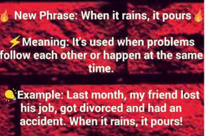 معنی when-it-rains-it-pours-meaning