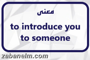 معنی to introduce you to someone
